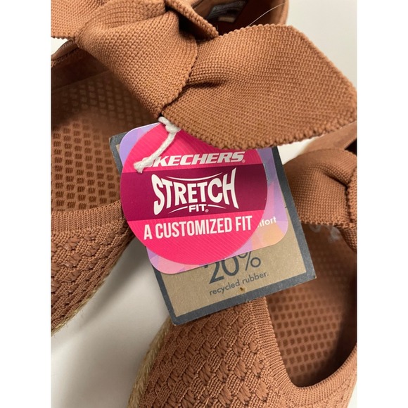 NWY Skechers Cleo Stretch Fit Ballet Flats Espadrille Bow Accent CINN 8.5 - Picture 6 of 6